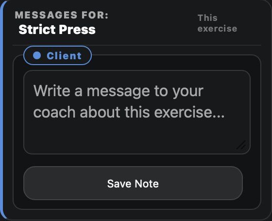 Message your coach about an exercise