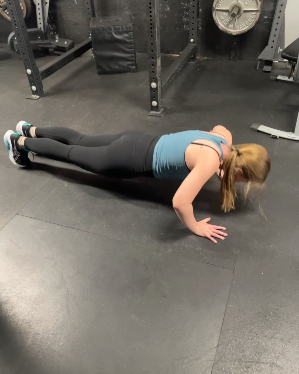 Client doing a push-up